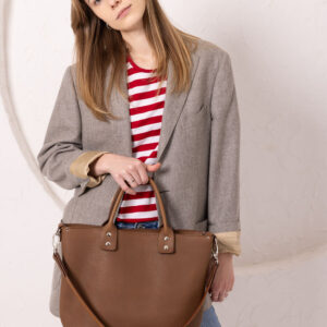 MIGLE Leather Handbag – Cappuccino