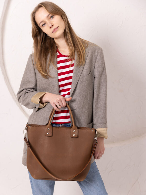MIGLE Leather Handbag – Cappuccino
