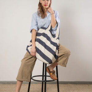 BEACH BAG – Reclaimed stripe canvas
