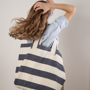 BEACH BAG – Reclaimed stripe canvas