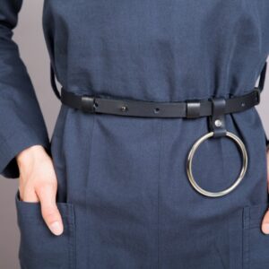 Black Leather Belt O