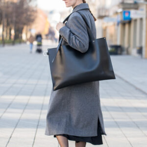 Large Handbag Adele - Genuine Black Leather