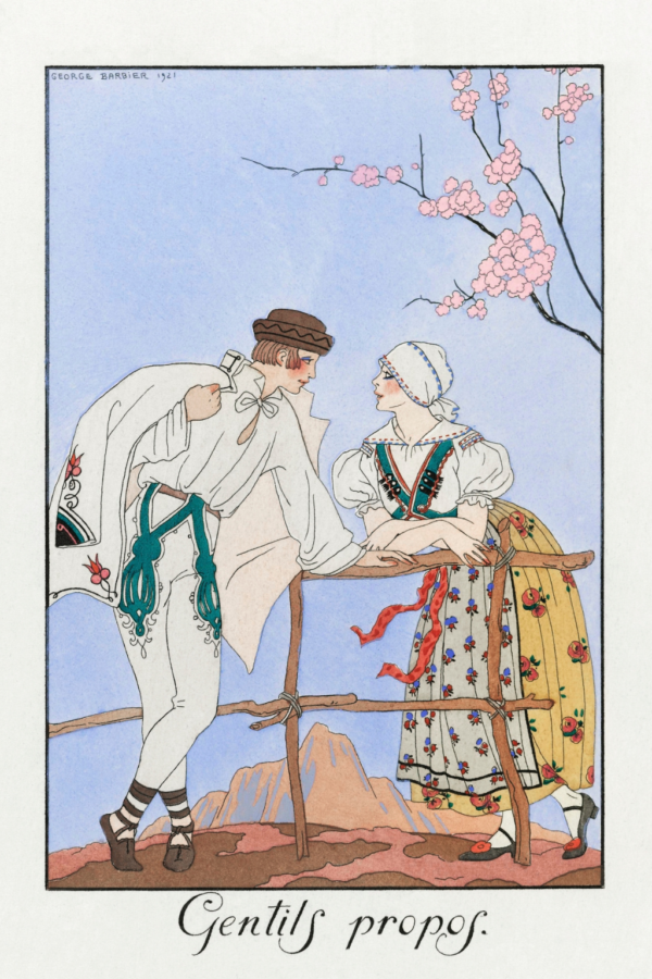 Heavy-Weight Premium T-Shirt “Gentils Propos” by George Barbier (1922)