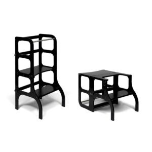 STEP'n'SIT® Convertible 2-in-1 Helper Tower/Table - Black