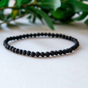 Black Lava Anklet for Men
