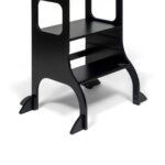 STEP UP Adjustable Height Helper Tower With Support Legs - Black