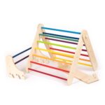 Pikler Triangle Climber with Swedish Wall Add-On (Ages 6m–7y) - Rainbow