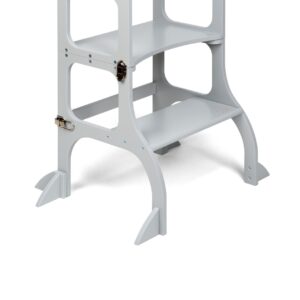 STEP'n'SIT® Convertible 2-in-1 Helper Tower/Table With Support Legs - Grey