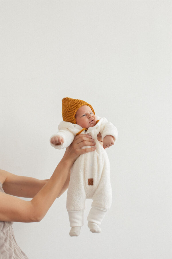 Eared Jumpsuit for Babies and Kids – Fuzzy Ecru