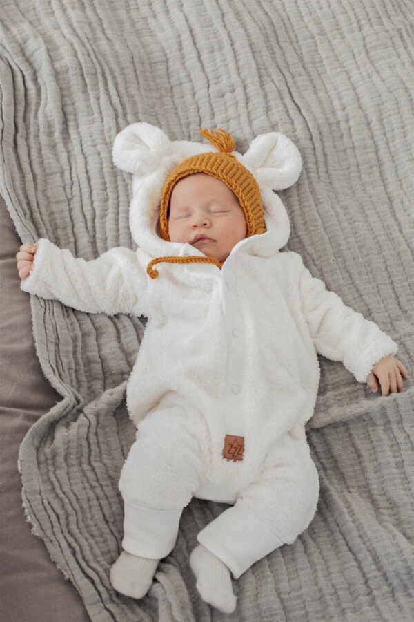 Eared Jumpsuit for Babies and Kids – Fuzzy Ecru