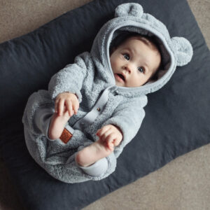 Eared Jumpsuit for Babies and Kids – Fuzzy Grey