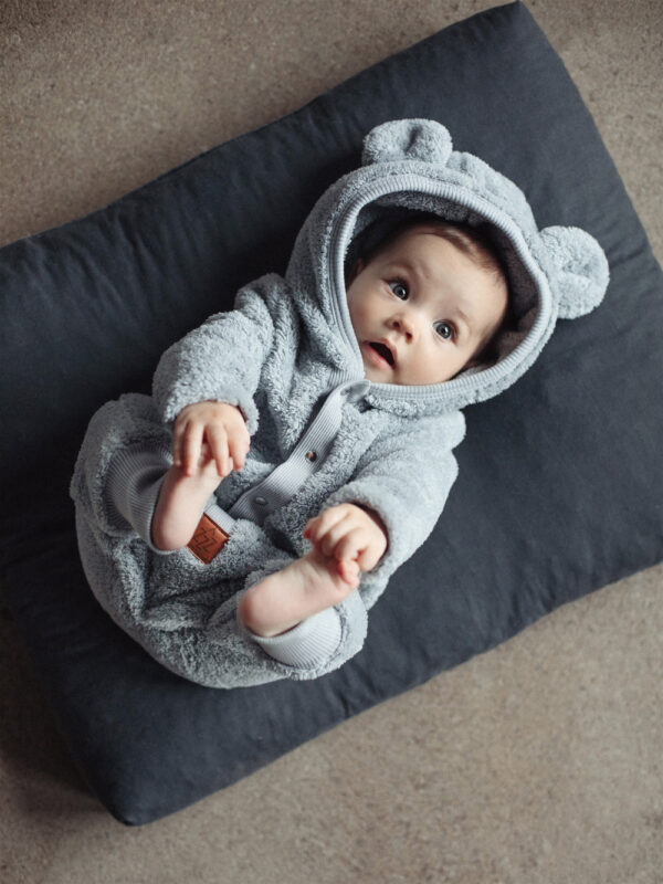 Eared Jumpsuit for Babies and Kids – Fuzzy Grey