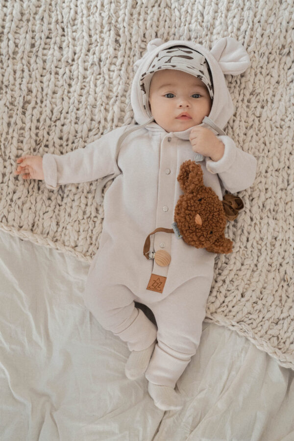 Eared Jumpsuit for Babies and Kids – Sand