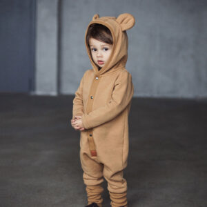 Eared Jumpsuit for Babies and Kids – Mustard
