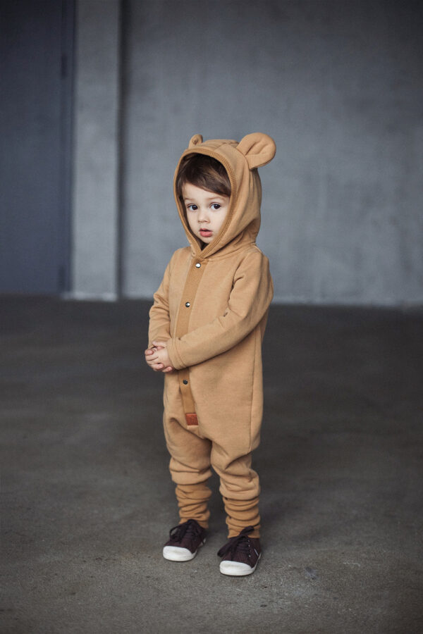 Eared Jumpsuit for Babies and Kids – Mustard