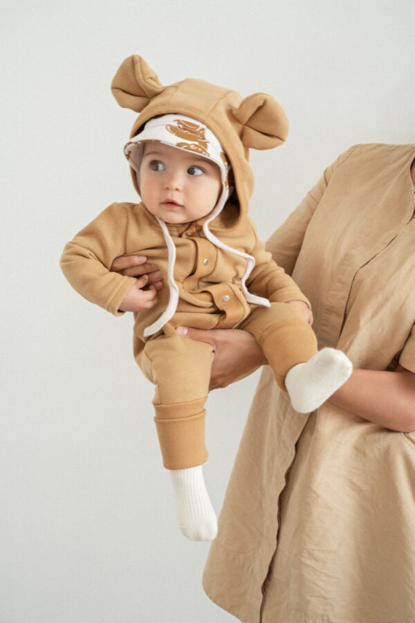 Eared Jumpsuit for Babies and Kids – Mustard