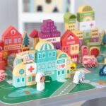 Wooden Blocks + Base City Set, 121 Pieces