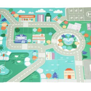 Wooden Blocks + Base City Set, 121 Pieces