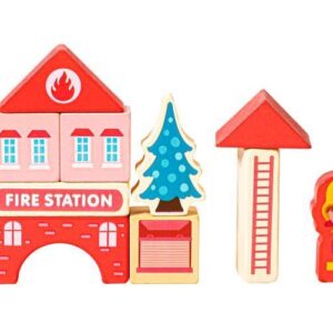 Wooden Blocks + Base City Set, 121 Pieces