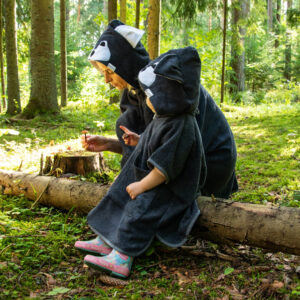 Short-Sleeve Poncho WOLF – For KIDS (Size 122-150)
