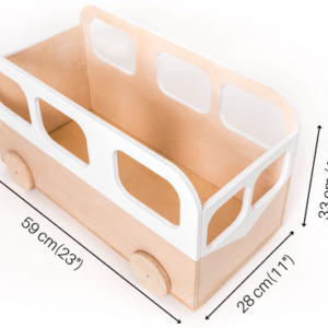 Kids Toy Storage Box on Wheels – Bus