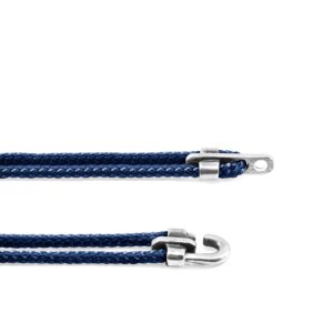 Canterbury Silver and Rope Bracelet – Navy Blue