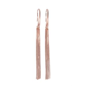 Cherie L-Tassel Earrings – Rose Gold and Silver