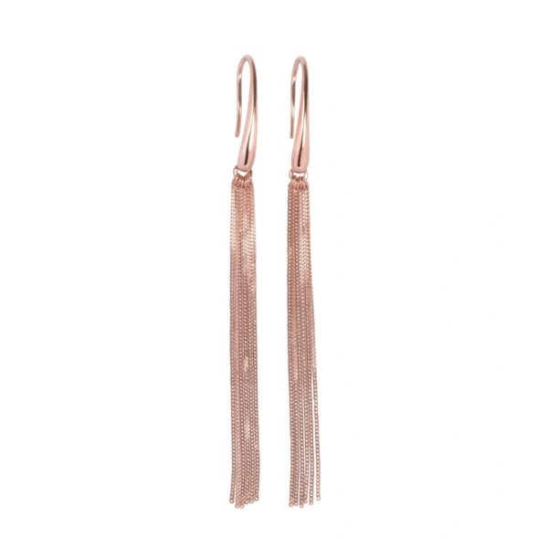Cherie L-Tassel Earrings – Rose Gold and Silver