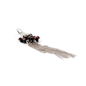 Cherie Black Tassel Earrings – Rose Gold and Silver