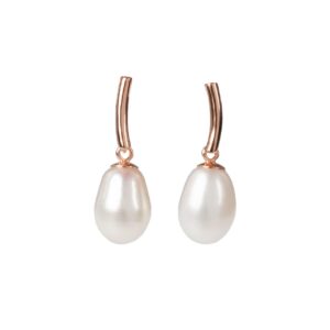 DayCharm Pearl Drop Earrings - Rose Gold and Silver