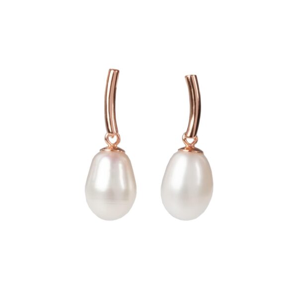 DayCharm Pearl Drop Earrings – Rose Gold and Silver
