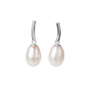 DayCharm Pearl Drop Earrings – Rose Gold and Silver