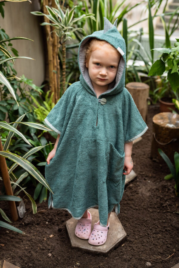 Short-Sleeve Poncho DINOSAUR – For TODDLERS