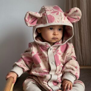 Eared Jumpsuit for Babies and Kids – Beige Lemons