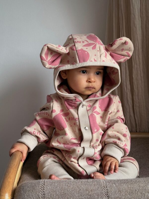 Eared Jumpsuit for Babies and Kids – Beige Lemons