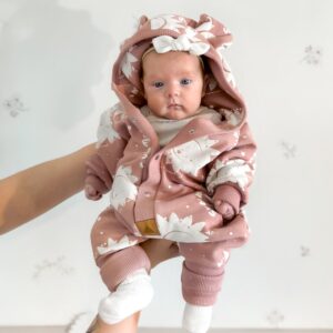 Eared Jumpsuit for Babies and Kids – Pink Suns