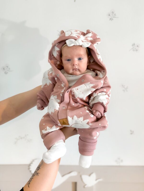 Eared Jumpsuit for Babies and Kids – Pink Suns