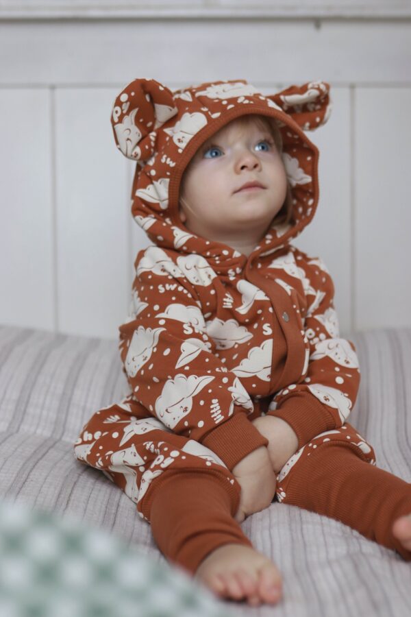 Eared Jumpsuit for Babies and Kids – Cinnamon Sheep