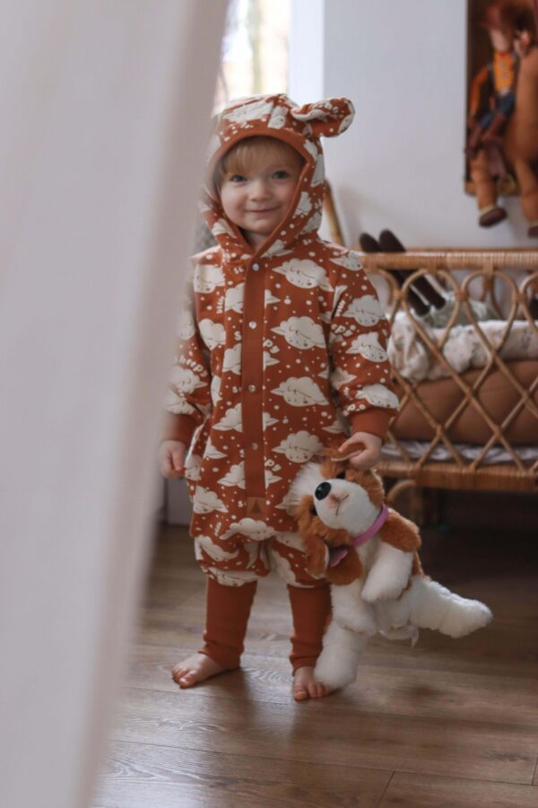 Eared Jumpsuit for Babies and Kids – Cinnamon Sheep