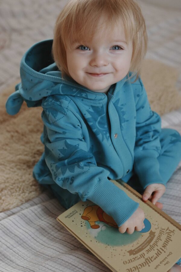 Eared Jumpsuit for Babies and Kids – Blue Suns