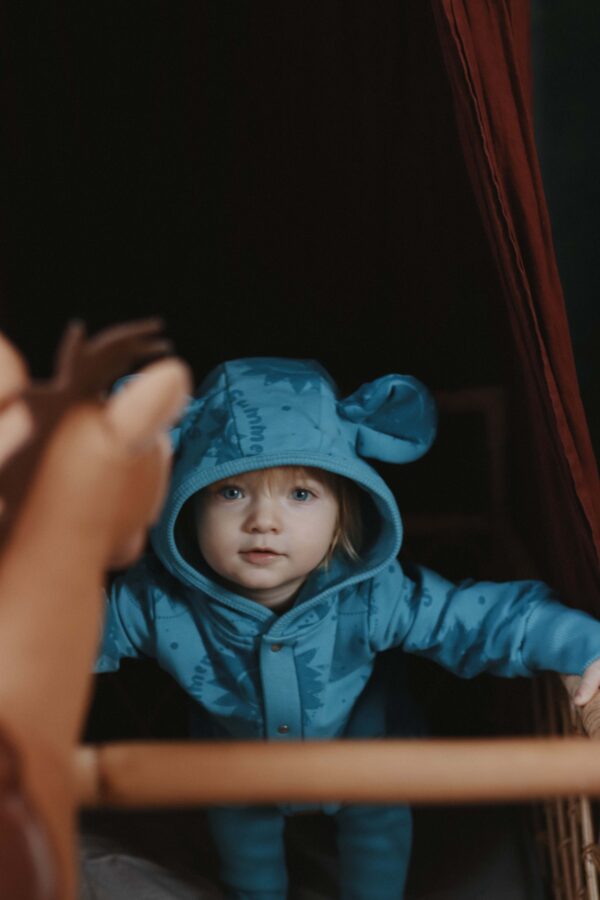 Eared Jumpsuit for Babies and Kids – Blue Suns