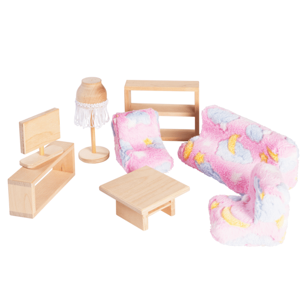 Dollhouse living room furniture – Natural