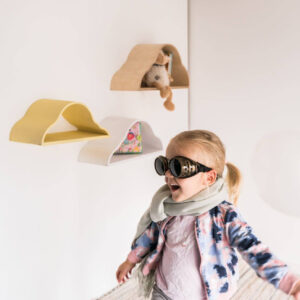 Floating Wall Shelves for Kids – Set of 3 Cloud Shaped Shelves
