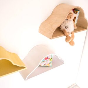 Floating Wall Shelves for Kids – Set of 3 Cloud Shaped Shelves