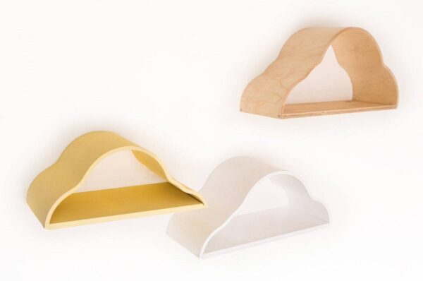 Floating Wall Shelves for Kids – Set of 3 Cloud Shaped Shelves