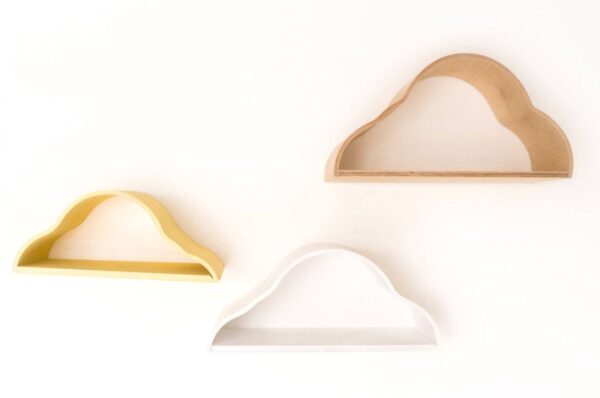 Floating Wall Shelves for Kids – Set of 3 Cloud Shaped Shelves