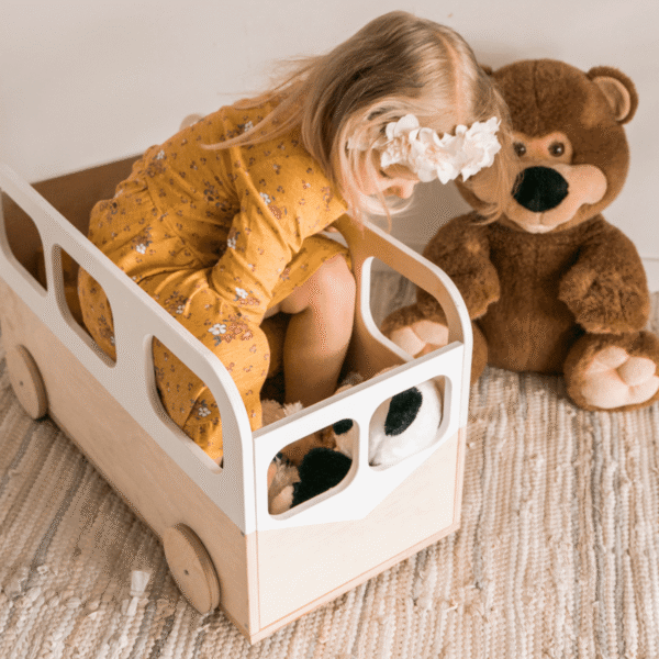 Kids Toy Storage Box on Wheels – Bus