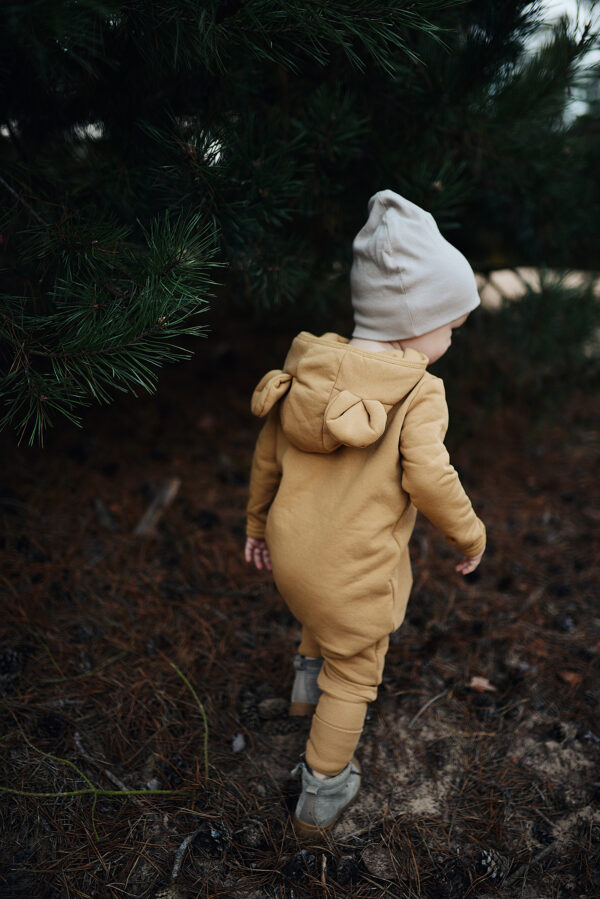 Eared Jumpsuit for Babies and Kids – Mustard