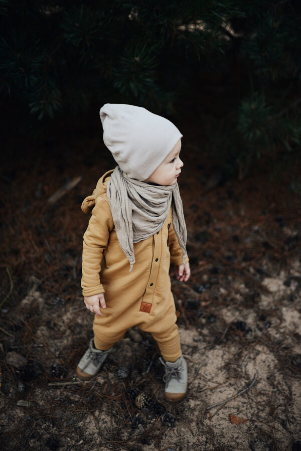 Eared Jumpsuit for Babies and Kids – Mustard