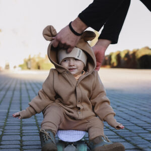 Eared Jumpsuit for Babies and Kids – Cacao